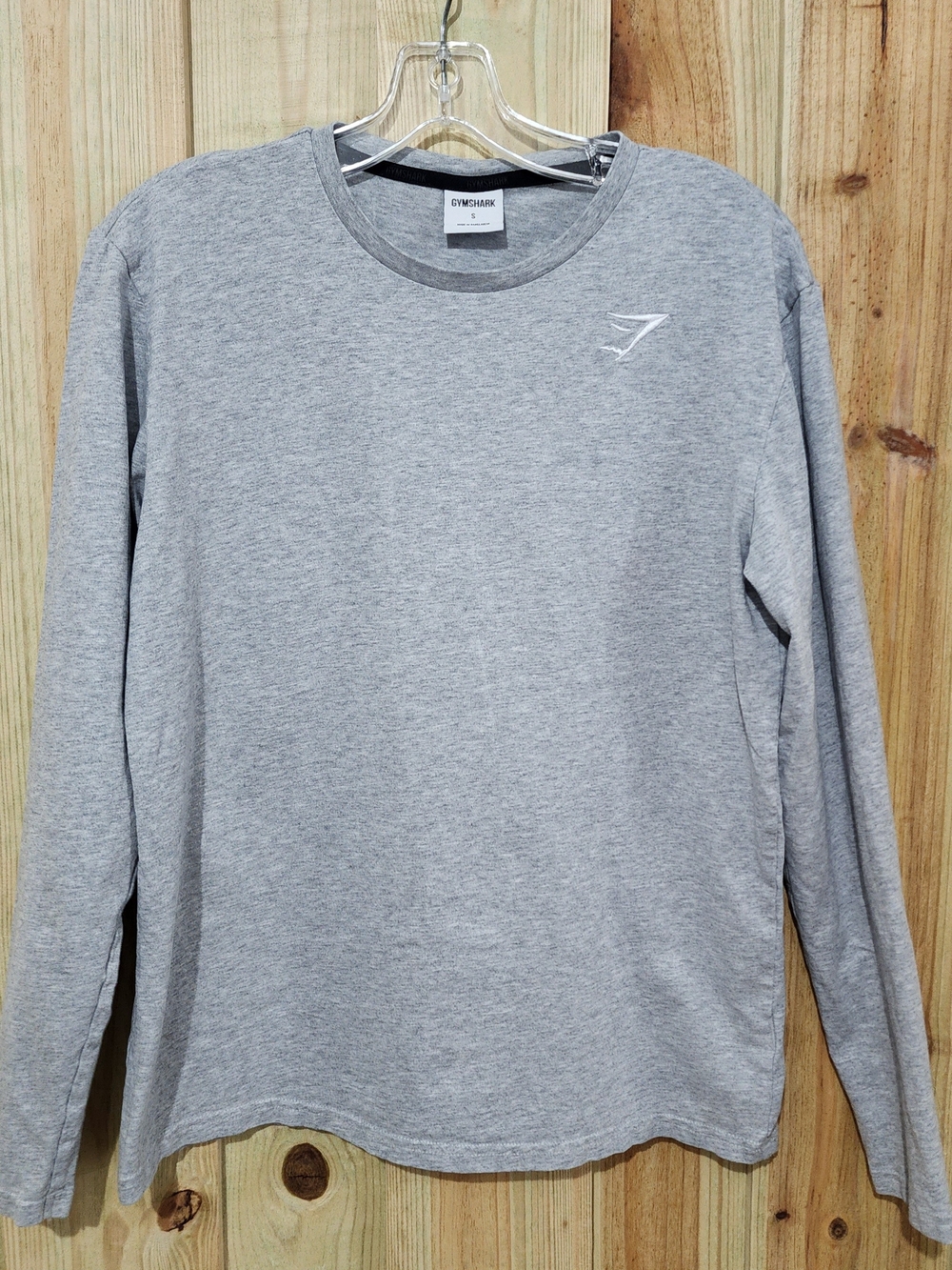 Gymshark Long-Sleeve Crewneck Shirt - Light Grey.